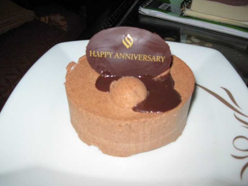 Chocolate mousse anniversary cake