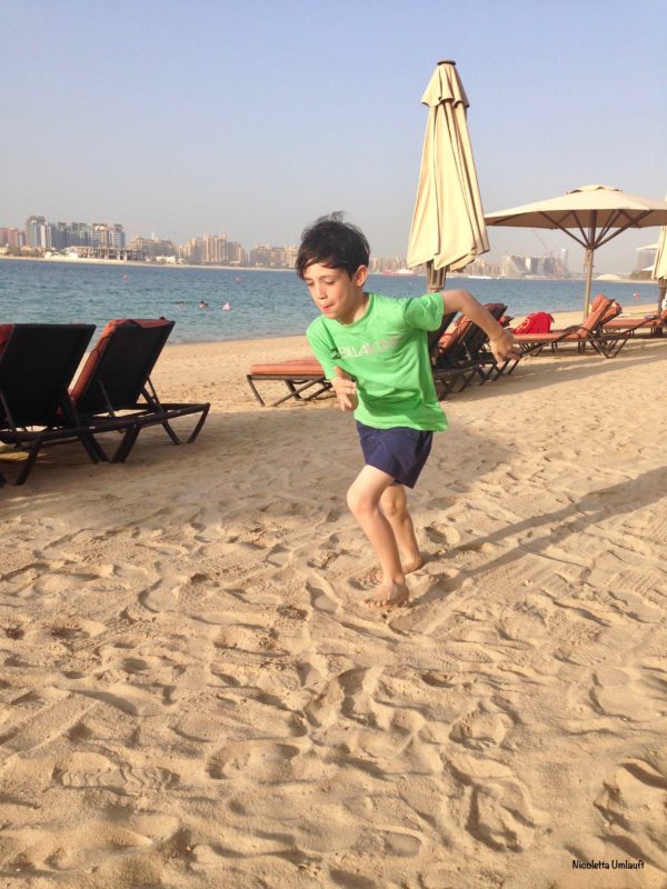 Lorenzo running on the hot sand