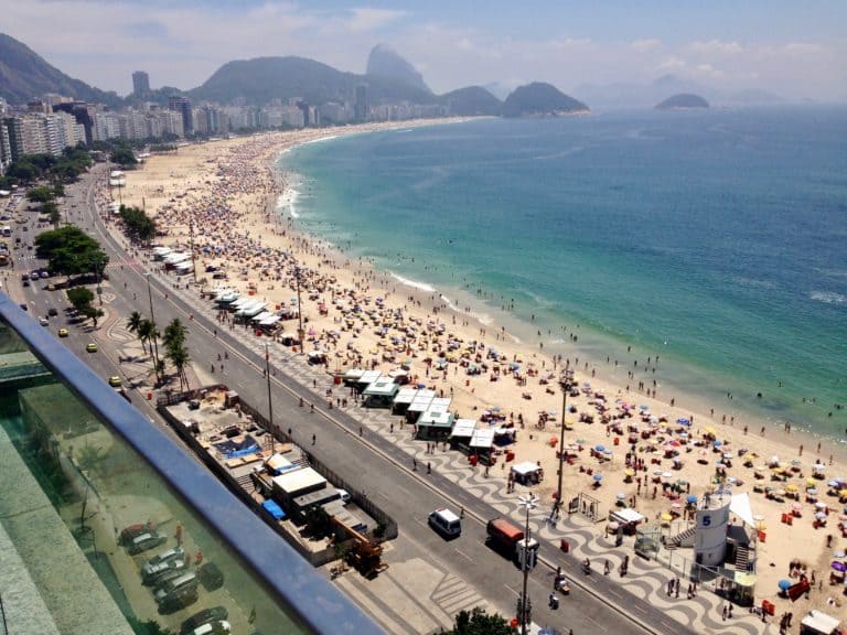 Copacabana beach seen from the pool
