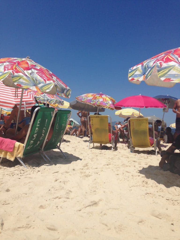 Sitting on Copacabana beach